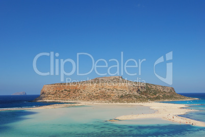 view of the lagoon ballos(balos) and the island gramvousa