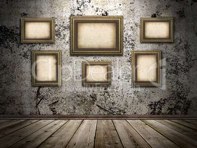 picture frames on a stone grange background