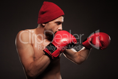 young and fit caucasian boxer