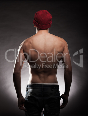 back of a young fit and muscular man