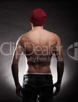 back of a young fit and muscular man