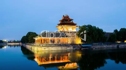 From day to night of Forbidden City in Beijing, China