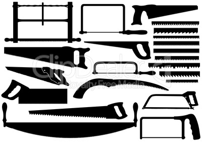Set of different saws