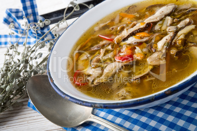 vegetarian parasol mushroom soup