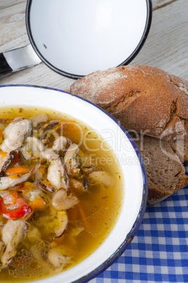 vegetarian parasol mushroom soup