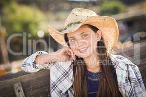 preteen girl portrait at the pumpkin patch