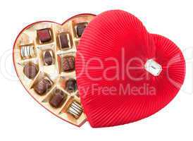 valentine chocolates with clipping path
