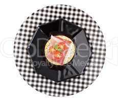 proscuitto and provolone canape with clipping path