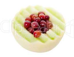 honeydew melon and grapes with clipping path