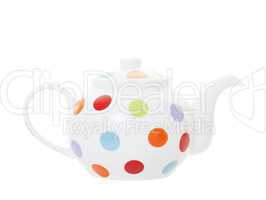 polka dot teapot with clipping path