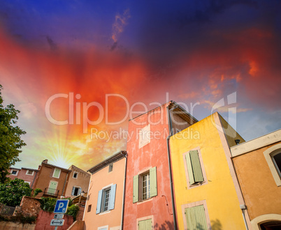 Colourful homes of Roussillon, Provence - France