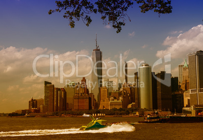 New York City - Wonderful view of Manhattan skyline from Governo