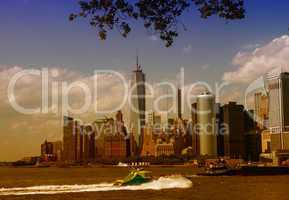 New York City - Wonderful view of Manhattan skyline from Governo