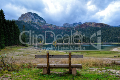 bench on lake