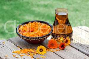 calendula flowers and oil