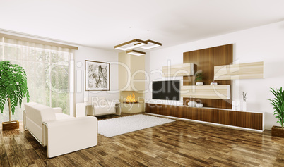 interior of modern living room 3d