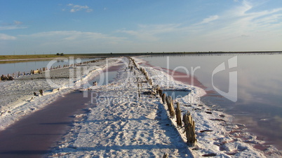 landscape of extraction of salt with sun