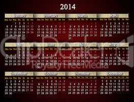 beautiful claret and unusual calendar for 2014 year