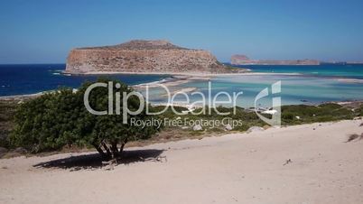 View of the lagoon Ballos(Balos) and the island Gramvousa