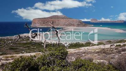 Time lapse clip clouds of Balos lagoon