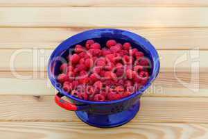 raspberries in colander