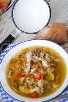 .vegetarian parasol mushroom soup