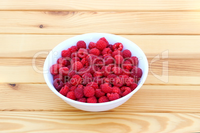 Raspberries in plate