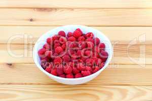 Raspberries in plate