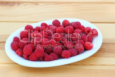 Raspberries in plate Raspberries in plate