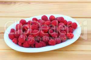 Raspberries in plate