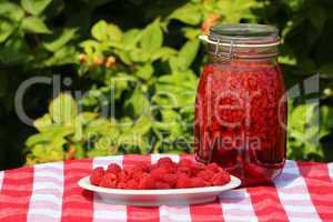 Raspberries and sirup