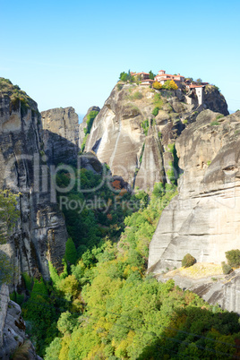 view on the the holy monastery of great meteoron, meteora, greec