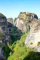 view on the the holy monastery of great meteoron, meteora, greec