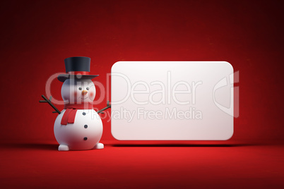 happy snowman and blank poster