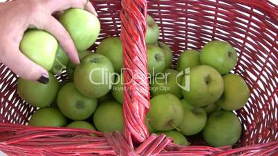 green apple in the basket