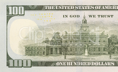 back left half of the new one hundred dollar bill