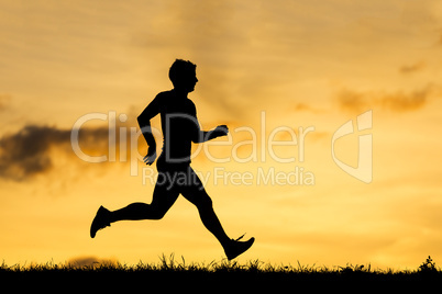 Jogger im Sonnenuntergang