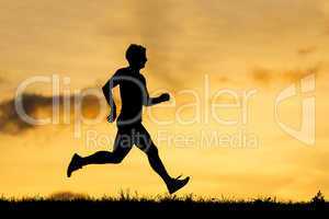 Jogger im Sonnenuntergang