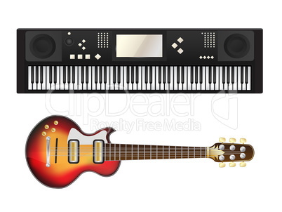 electric guitar and synthesizer