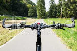 view over the bicycle handlebar