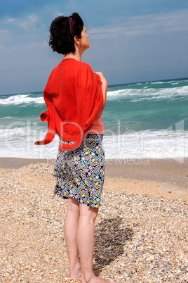 woman alone on the beach