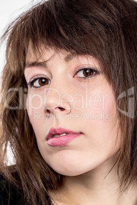 closeup portrait of an attractive young woman