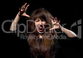 woman throwing a temper tantrum