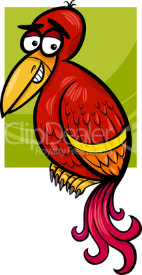 exotic bird cartoon illustration