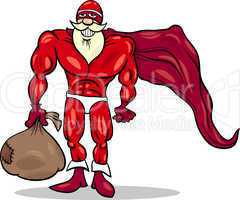 super hero santa cartoon illustration