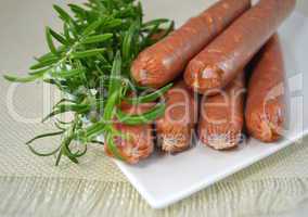Fresh sausage with thyme