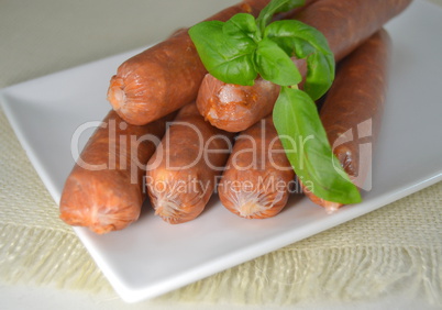 fresh sausage with basil