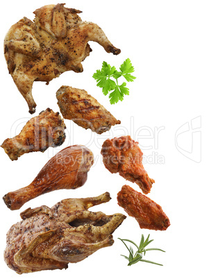 grilled chicken,duck and turkey meat