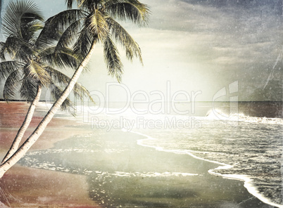 vintage tropical beach background