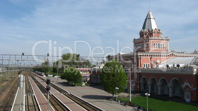 beautiful architecture a building of train station in chernigov